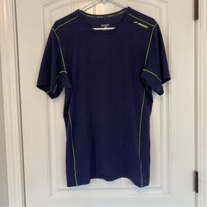 Brooks Men's Blueish/Purple Athletic/Running Short Sleeve Shirt Size Large